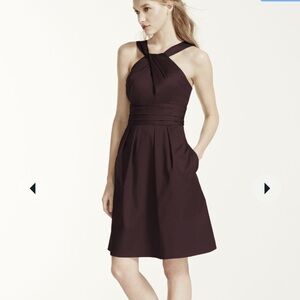 Wine-colored cocktail dress